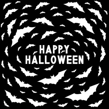 Mutlu Cadılar Bayramı kartı yarasalar ile