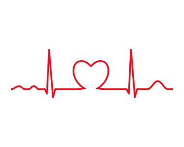 EKG kalp satırıyla. Kalp atışı.
