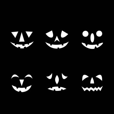 Jack-o-fener kümesi. Mutlu Cadılar Bayramı simgeler