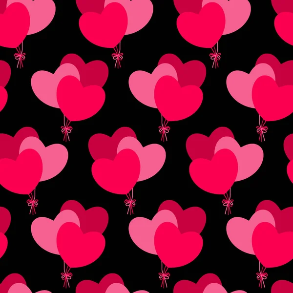 Coeurs roses-ballons motif sans couture — Image vectorielle