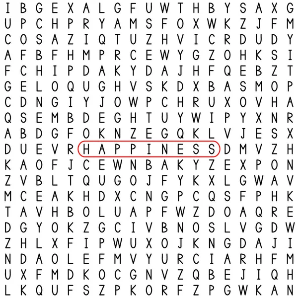 Mutluluk. Kelime kelime Bulmaca bulmak.