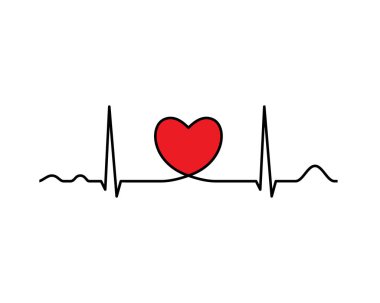 EKG kalp satırıyla. Kalp atışı.