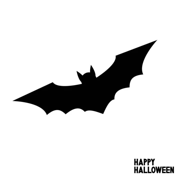 Happy Halloween card with flying bat
