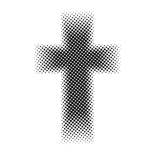 Halftone christelijke kruis — Stockvector