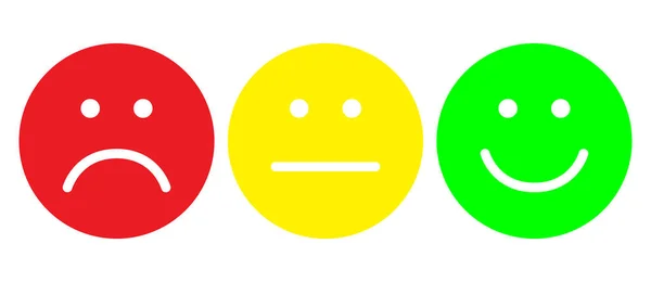 Rote, gelbe und grüne Smileys — Stockvektor