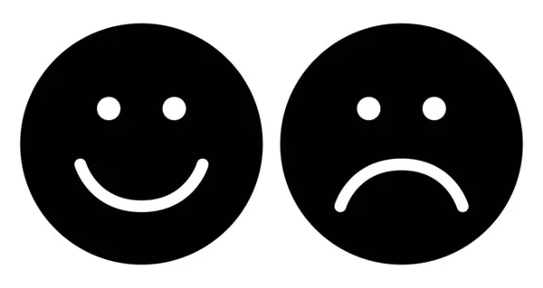 Veselé a smutné tváře ikony. — Stockový vektor