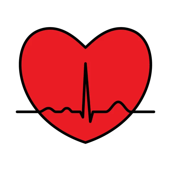Coeur avec ligne ekg — Image vectorielle