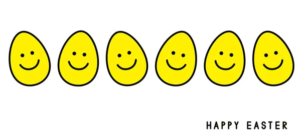 Velikonoční vajíčka. Usměvavé tváře. Velikonoční přání. — Stockový vektor