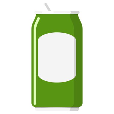 Metal alüminyum yeşil kutu beyaz arkaplanda izole.