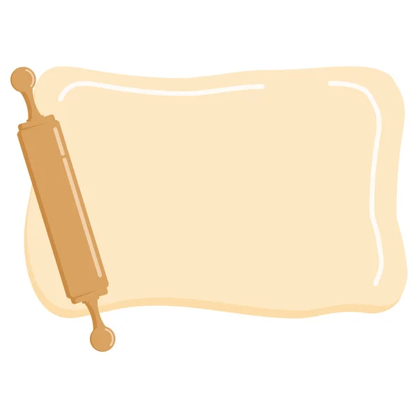 木制滚筒销和滚筒面团图标孤立在白色背景 矢量描述性厨房工具闭合 图形设计的空白模板 — 图库矢量图片