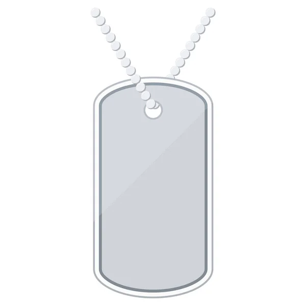 Silver color metal military dog tag icon isolated on white background, flat design identity tag or plate vector illustration. — Stock Vector