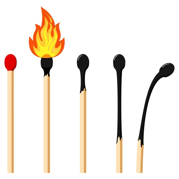 3d realistic colorful match stick icon set Vector Image