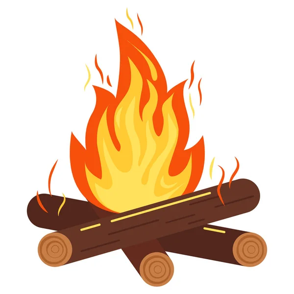 Lagerfeuer Oder Lagerfeuer Vektor Illustration Des Brennenden Feuers Mit Funken — Stockvektor