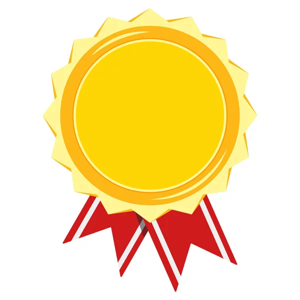 Médaille Avec Ruban Rouge Rayé Isolé Sur Fond Blanc Champion — Image vectorielle