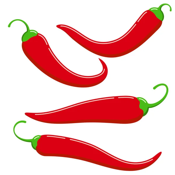 Roter Chilischoten Symbolvektor Auf Weißem Hintergrund Flaches Design Cartoon Stil — Stockvektor