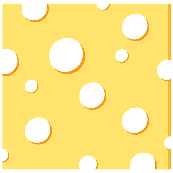 奶酪矢量图标孤立在白色背景 奶酪的概念 方块状的黄色美味奶酪 有圆孔 平面设计卡通风格食品符号矢量插图 — 图库矢量图片