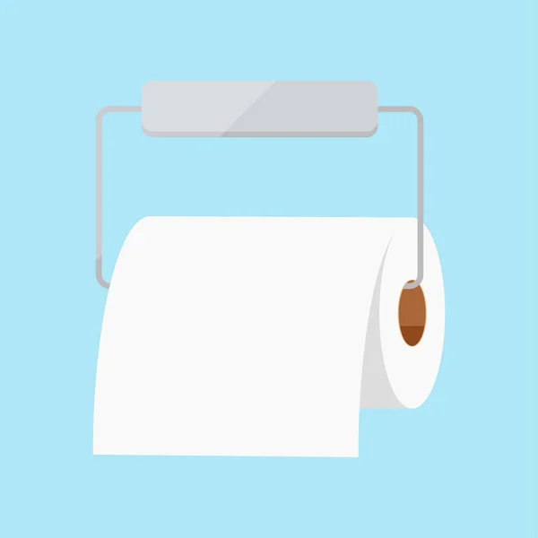 Toilet Paper Roll Holder Vector Icon Isolated White Background Flat — Stock Vector