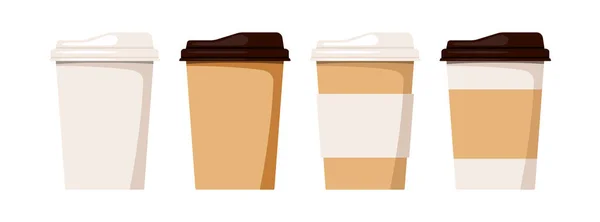 Kaffe För Att Kopp Som Isolerad Vit Bakgrund Bordsartiklar Plast — Stock vektor
