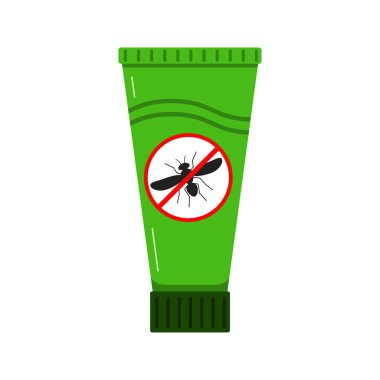 Düz arkaplanda sivrisinek savar krem simgesi izole edildi.
