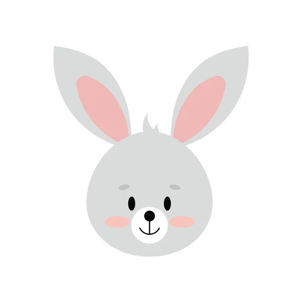 Lindo conejito cabeza de conejo icono aislado sobre fondo blanco. — Vector de stock