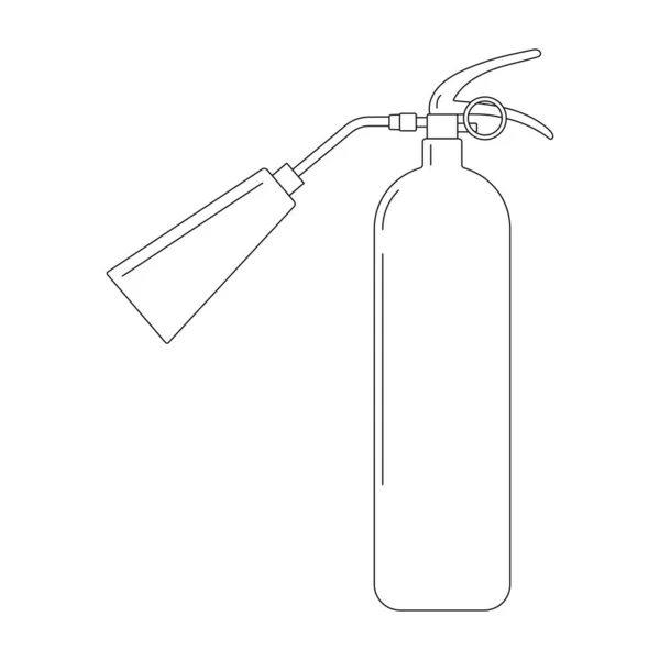 Fire extinguisher with nozzle icon in linear style. — Stock Vector