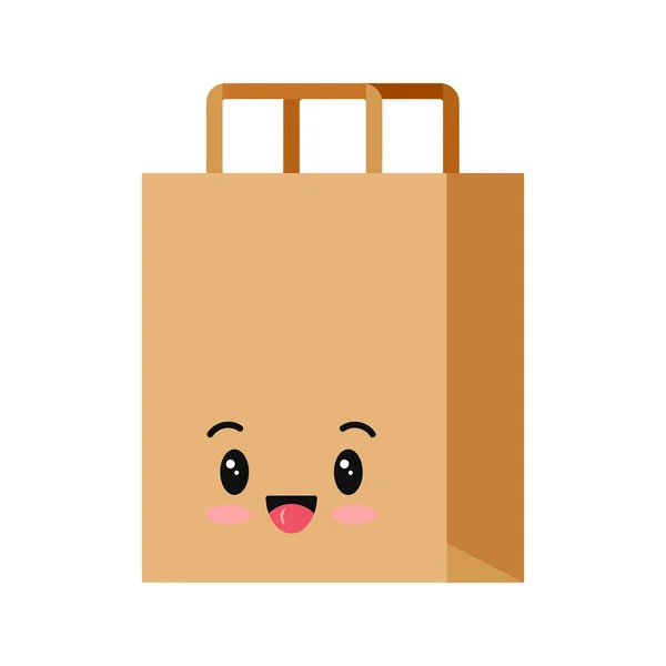 Emballage pour marchandises caractère emoji isolé sur fond blanc. — Image vectorielle