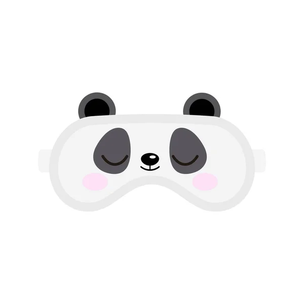 Máscara del sueño con lindo icono de la cara panda. — Vector de stock