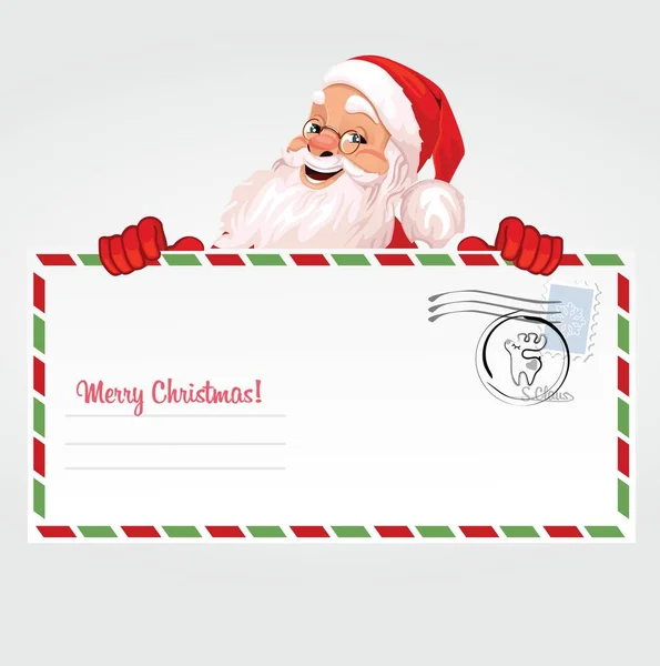 Santa Claus Holding Mail — Stock Vector