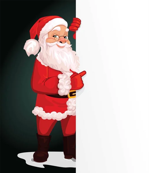 Jeu Père Noël Tenant Une Bannière — Image vectorielle