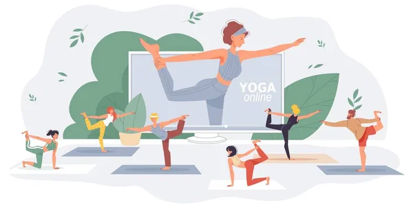 Evde eğitim için yoga fitness internet dersleri