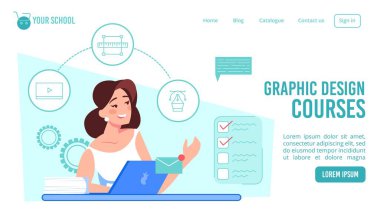 Grafik tasarım kursları online okul iniş sayfası