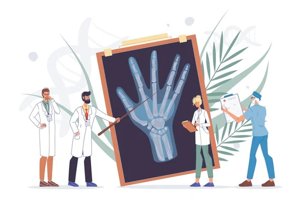 Bras main ou poignet traumatisme diagnostic, traitement — Image vectorielle