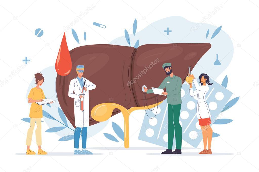 Liver healthcare internal organ treatment concept