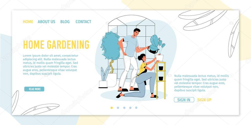 Home gardening hobby promotion landing page design