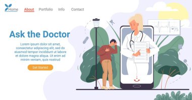 Telefon iniş sayfasında çevrimiçi doktor danışmanlığı