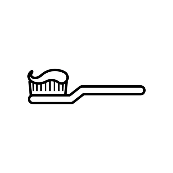 Diş macunu ile fırça, satır biçimi — Stok Vektör
