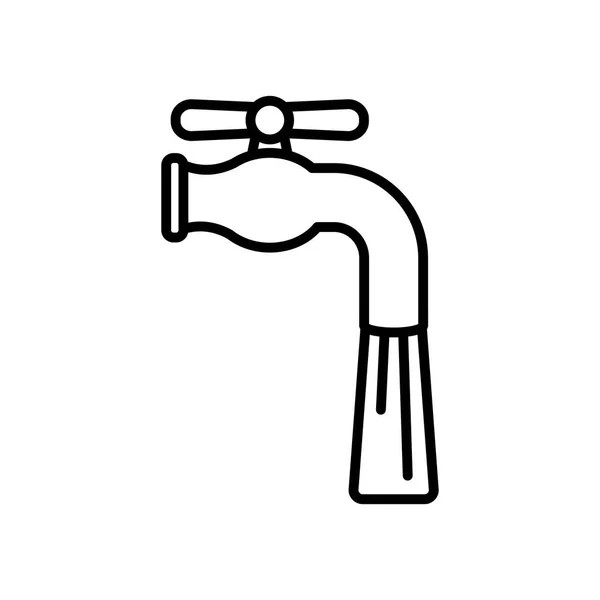 Wasserhahn-Symbol, Linie Stil — Stockvektor