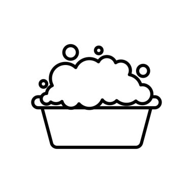 Sabunlu su ikonlu kova, çizgi tarzı.