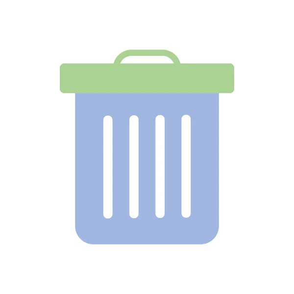Trash can icon, flat style — Stock Vector