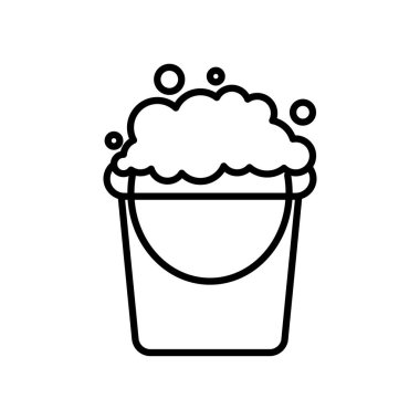 Sabunlu su ikonlu temizlik kovası, satır biçimi