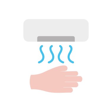 Kurutucu ve el simgesi, düz stil