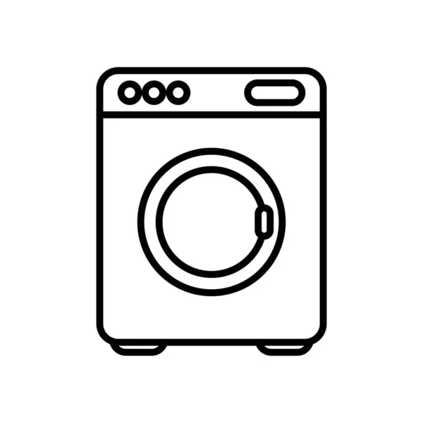 Icono de la lavadora, estilo de línea — Vector de stock