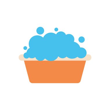 Sabunlu su ikonlu kova, düz stil.