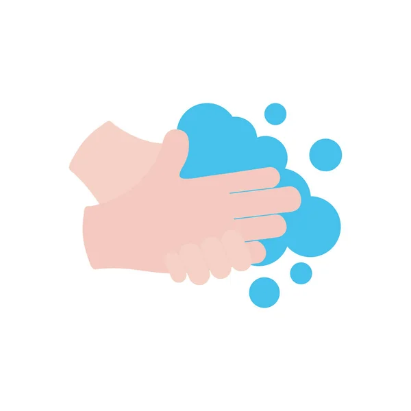 Lavage des mains avec de l'eau, style plat — Image vectorielle
