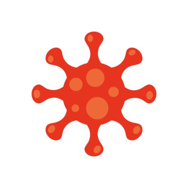 Çizgi film koronavirüsü sembolü simgesi, düz stil