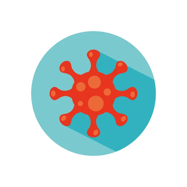 Icône de symbole de coronavirus de bande dessinée, style de bloc — Image vectorielle