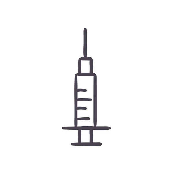 Conception vectorielle d'icône de style de ligne d'injection médicale — Image vectorielle
