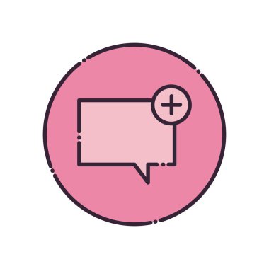 İletişim balonu ve artı doldurma biçimi vektör tasarımı