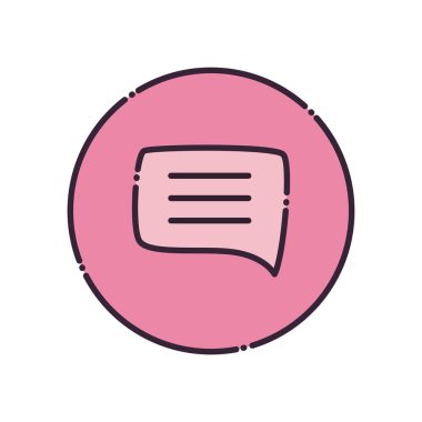 Satır doldurma biçimi vektör tasarımı ile iletişim balonu