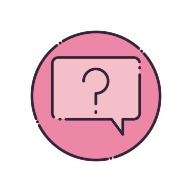 Soru işareti doldurma biçimi vektör tasarımı ile iletişim balonu